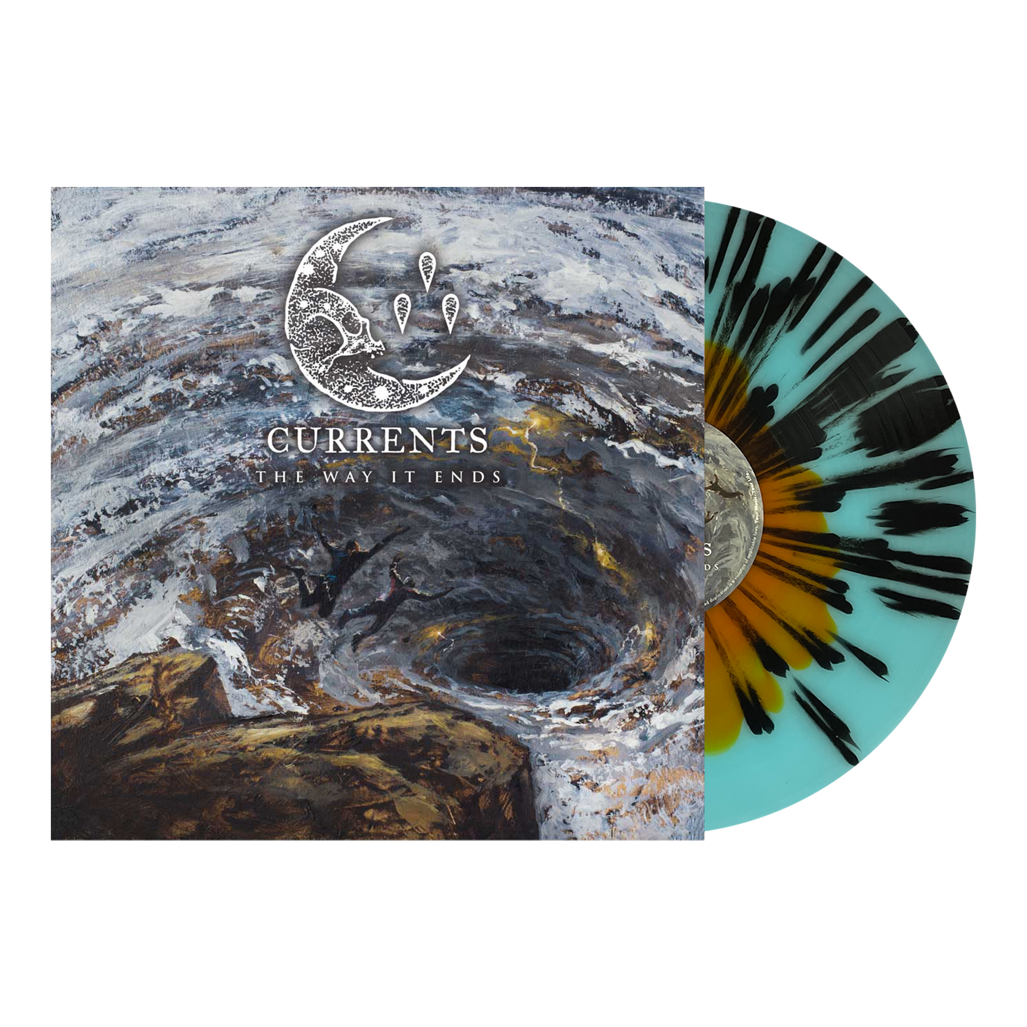 The Way It Ends LP - Orange in Electric Blue w/Black Splatter