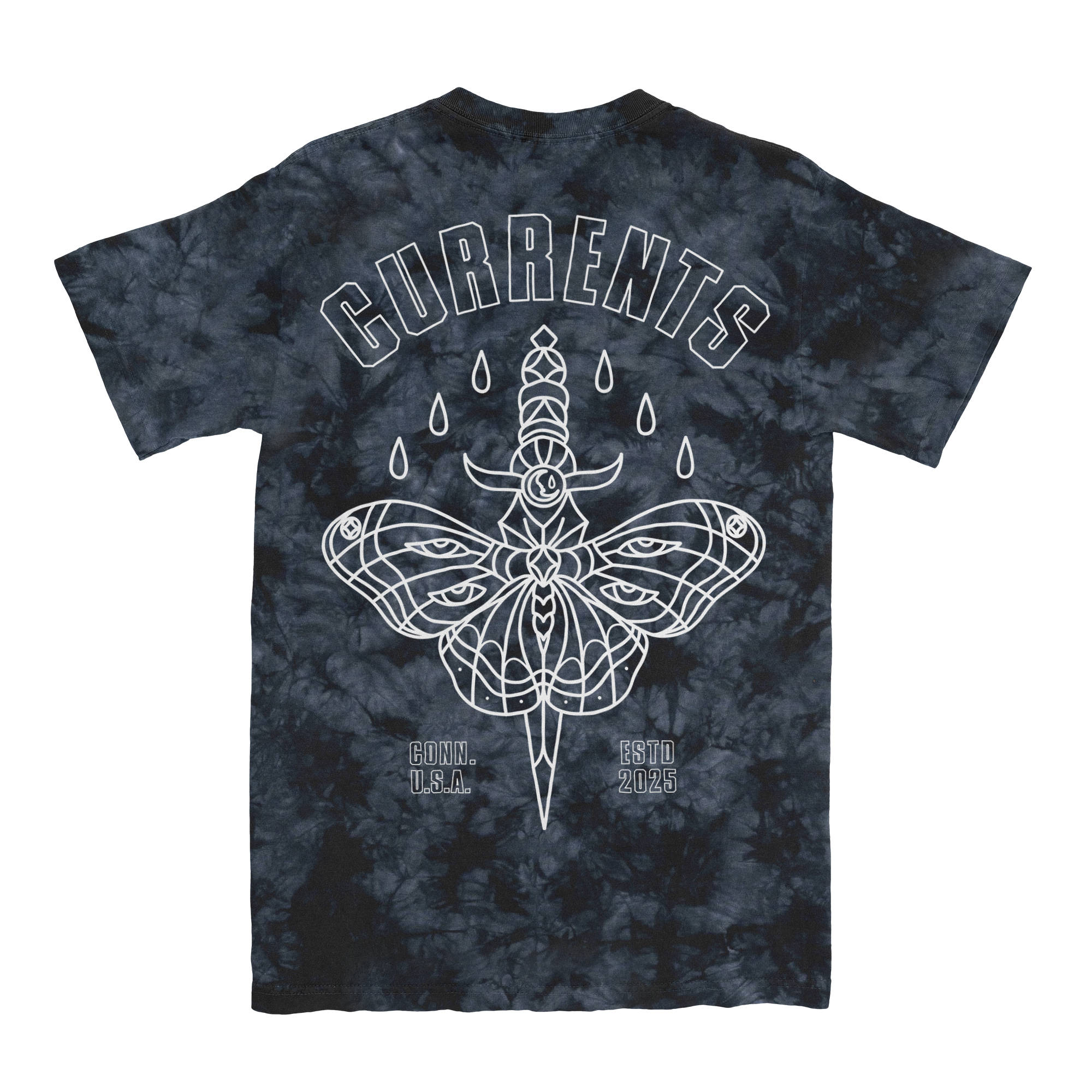 Moth Outline Tee - Crystal Columbia Navy
